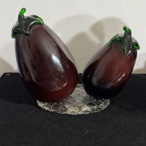 Rare Murano style Double Eggplant Art Glass